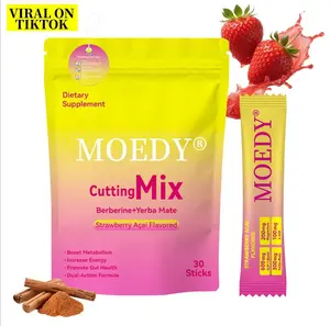 MOEDY Cutting Mix Supplement: Refreshing Summer Strawberry Acai Flavor Drink (30 Sachets)