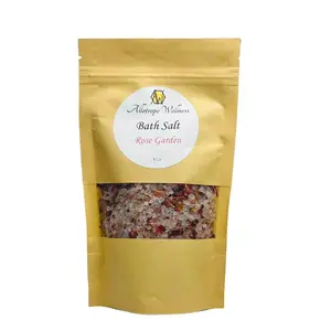 Rose Garden Botanical Bath Salt - Himalayan & Sea Salt Blend with Rose Petals and Jojoba, Rose & Geranium Oils