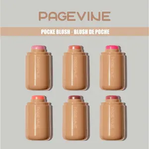 PAGE VINE Pocket Blush Multi-Stick Cosmetic - Waterproof Cream Blush & Lip Tint, 8-Hour Clinically Tested Wear, Highly Pigmented 01（piggy）, Brightening, Smooth Texture, Suitable for All Skin Types, Single Item Face Makeup,summervibes