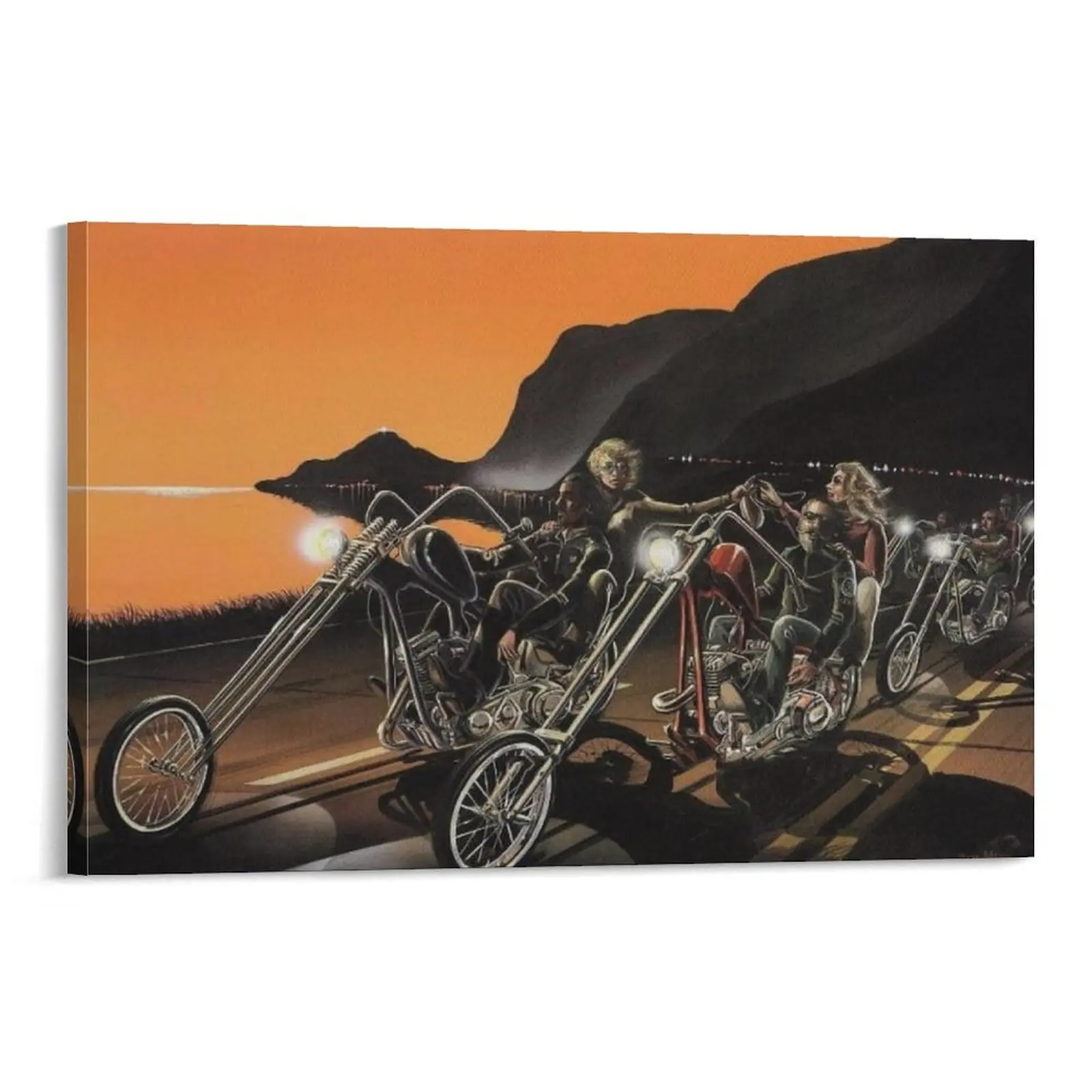 Ghost Rider David Mann Artistic Motorcycle Canvas Print Painting - Home Decor Poster for Bedroom, Bar - Ideal Decoration Gift