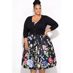 Final Sale Plus Size Crop Cardigan Sweater in Black