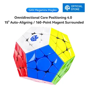 【Official Store】GAN Megaminx Maglev Cube 3D Magnetic Speed Cube 160 Magnets 90° Corner Cutting Cube Stickerless STEM Puzzle UV Coated Grey Base