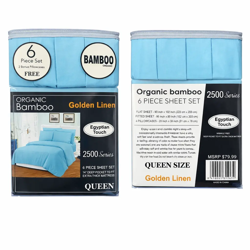 ORGANIC BAMBOO 6PC SHEET SET ULTRA PLUSH