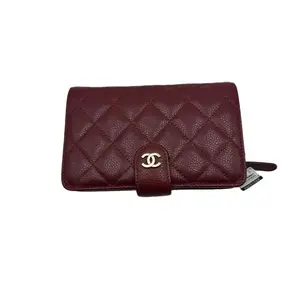 Pre-owned CHANEL france Mini Bags H1 red caviar button short wallet H19090