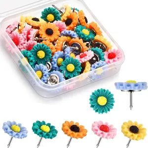 Mother Day Gift 40Pcs Push Pins, Thumb Tacks for Bulletin Board, Flower Decorative Pins and Tacks, Cork Board Thumbtacks, Cute Thumbtack for Office Decorative
