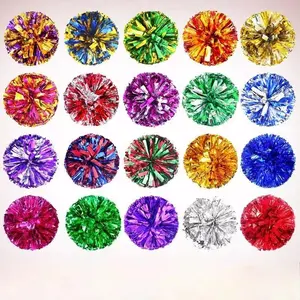 A Pair Cheerleader Pom Poms 30cm Cheerleading Pompoms Ring Style Team Sports Pompom Girls Game Big Match Cheering Hand Flower