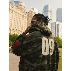 Unisex Camo Hoodie Zip-Up Sweatshirt with Back '09 Graphic Towel Embroidery Oversized Heavyweight Fleece Loose Fit Top Pullover for Fall Winter Couple Streetwear Daily Outfit Casual # $hoodieszn # valentinesday # tiktokshopjumpstartsale # Valentine's Day