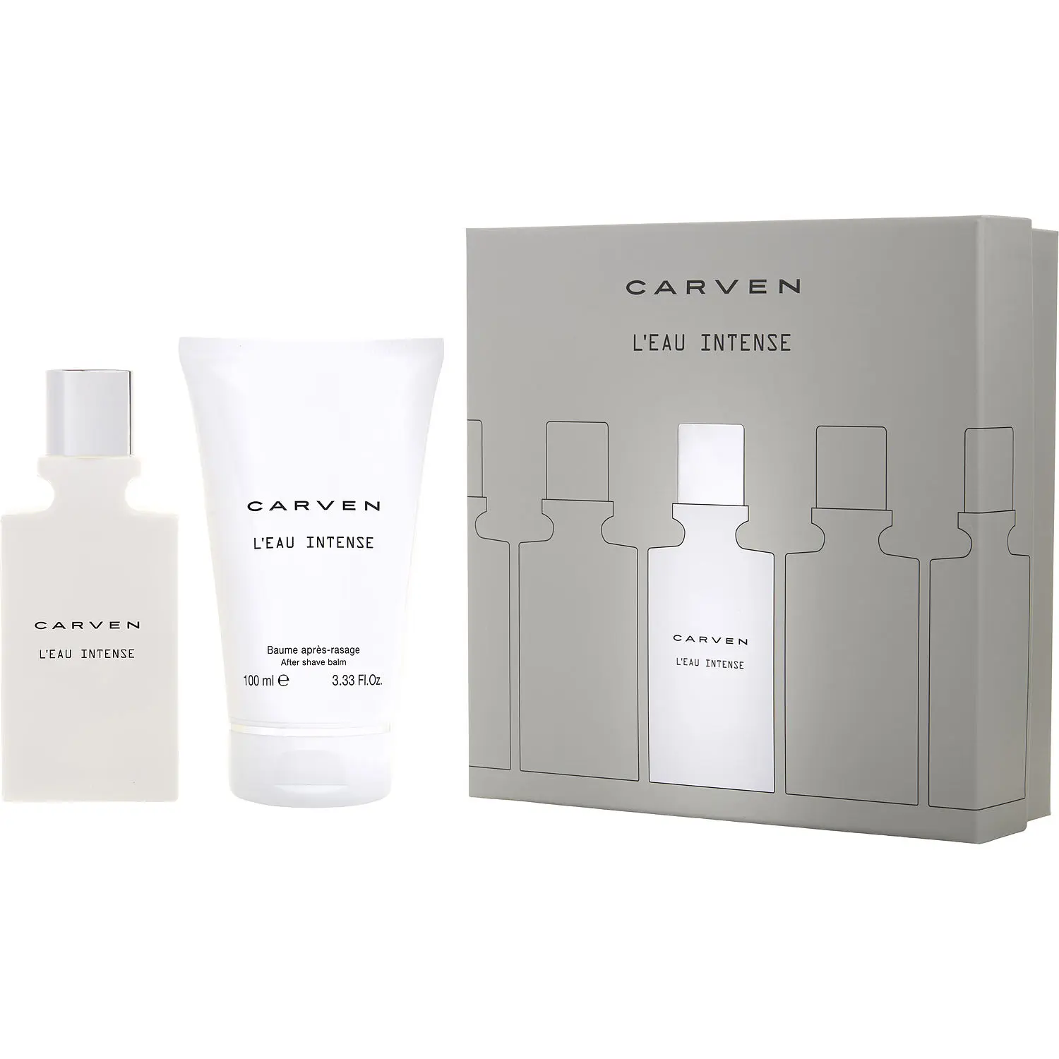 Carven L'eau Intense Set-Edt Spray 1.7 Oz & After Shave Balm 3.3 Oz For Men