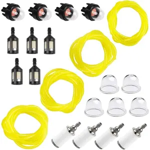16 Feet 4 Sizes Fuel Line Hose with Snap in Primer Bulb,Primer Pouland Bulb Fuel Fit for Zama Weedeater Trimmer Blower