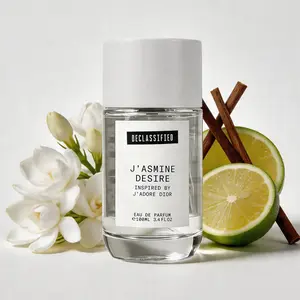 Declassified J'ASMINE DESIRE Long-Lasting Floral Fruity Perfume Jasmine Mandarin Peach Sandalwood Musk 100ml Unisex Eau de Parfum Vegan Cruelty-Free