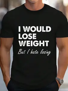 100% Cotton I Would Lose Weight Funny Fitness Diet T-Shirt Gift T-Shirt Women's Men's Graphic Tee Crew Neck summer vacation Tops