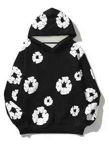 Women's New American Style Floral Hoodie Sweatshirt, Loose Fit Fashion Trendy Hooded Pullover, Casual Outdoor Camping Party Travel Daily Wear, Casual Print Hoodie