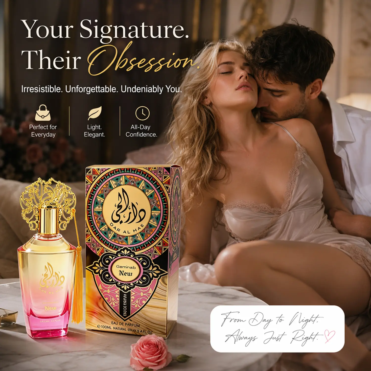 women's pheromone perfume, Enhanced with Premium Pheromone Formula, Long Lasting Floral Woody Scent, Specially Crafted to Leave a Captivating Impression, Perfect for Romantic Evenings, Ideal Valentine's Day Gift for Her 100ml