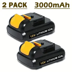 2Pack DCB120 3.0Ah Replacement for Dewalt 12V Battery Compatible with 12 Volt Lithium Ion Battery  DCB121 DCB123 DCB122 DCB124 DCB125 DCB127 Power Tool