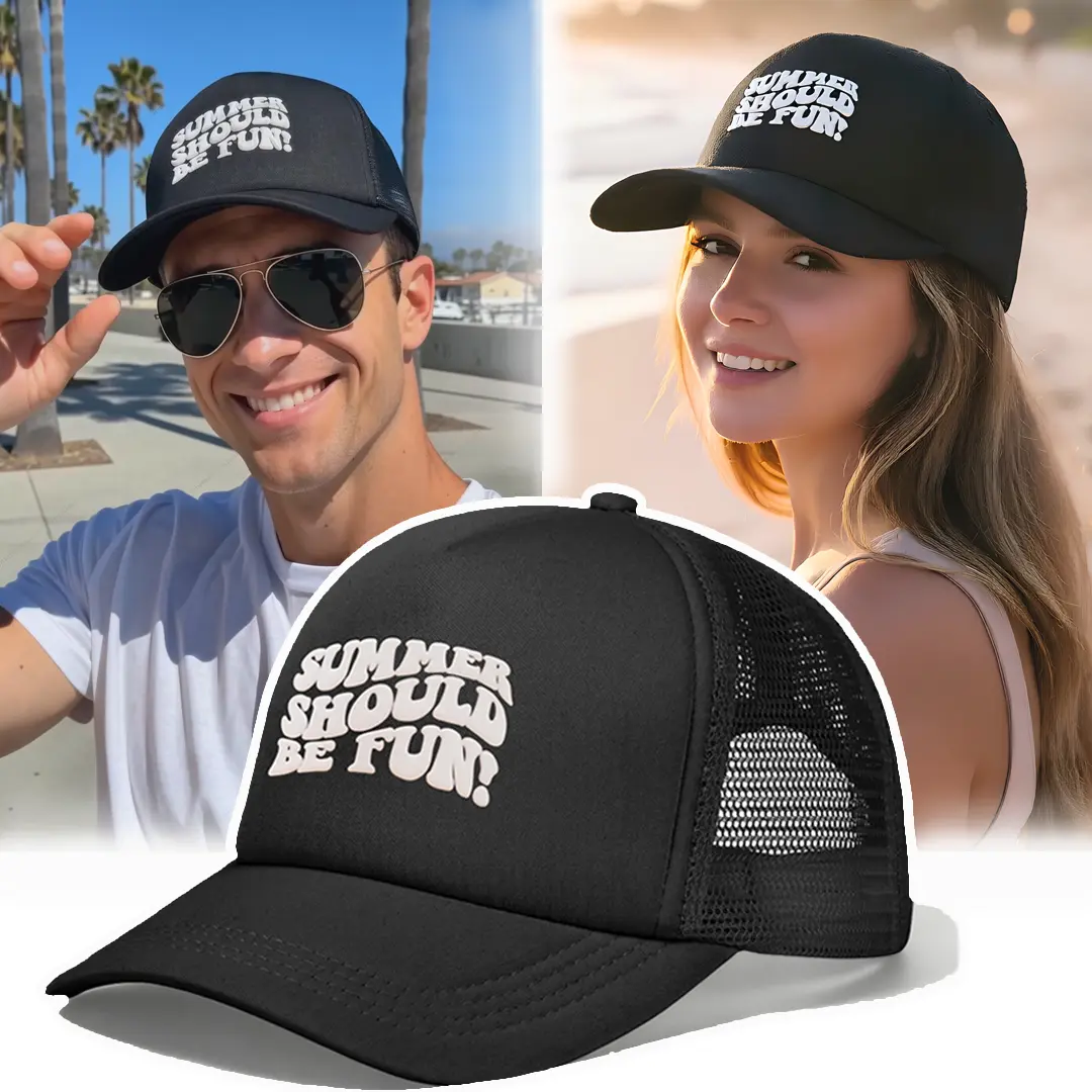 Summer Vibe Breathable Trucker Hat,Summer Should Be Fun  display picture 1