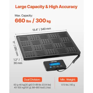 Summervibes VEVOR Digital Shipping Scale, 440 lbsx 1.7 oz. Heavy Duty Postal Scale with Timer, Tare Function, HD LCD Screen Portable Package Scale for Luggage, Home, Post Office, AC/DC Powered, FCC ListedVEVOR Super Brand Day