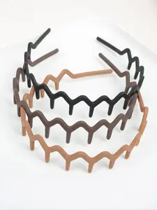 Solid Color Wave Design Hair Hoop Set, Zigzag Headband, Casual Versatile Hair Accessories for Women & Girls, Minimalist Headwear Suitable for Thick Hair