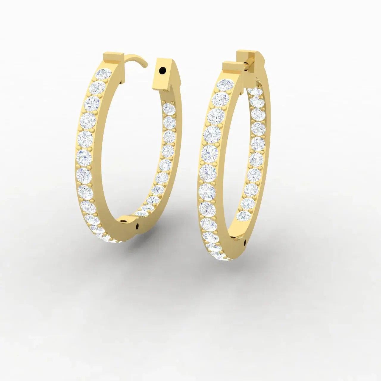 2 Carats Lab Diamond Eternity Hoop Earrings