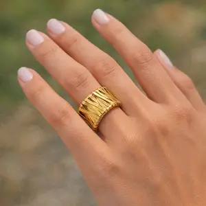 weaved brass ribbon ring