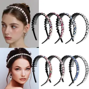 Non-Slip Hair Band Hair Accessories for Women, Crystal Teeth Comb Headbands, 8PCS Rhinestone Comb Headbands, Flower, Wave, Headband, Multicolor, Plastic, Great for Birthday Gifts, Party, Christmas Gifts, Thanksgiving Gifts, Wedding Anniversary tiktokshops
