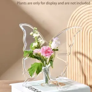 1pc Transparent Butterfly Vase | Modern Luxury Minimalist Decor, Suitable for Office Desks and Living Room Display, Hydroponic Plant Container for Hallways, home decor, Decorative Flower Vase