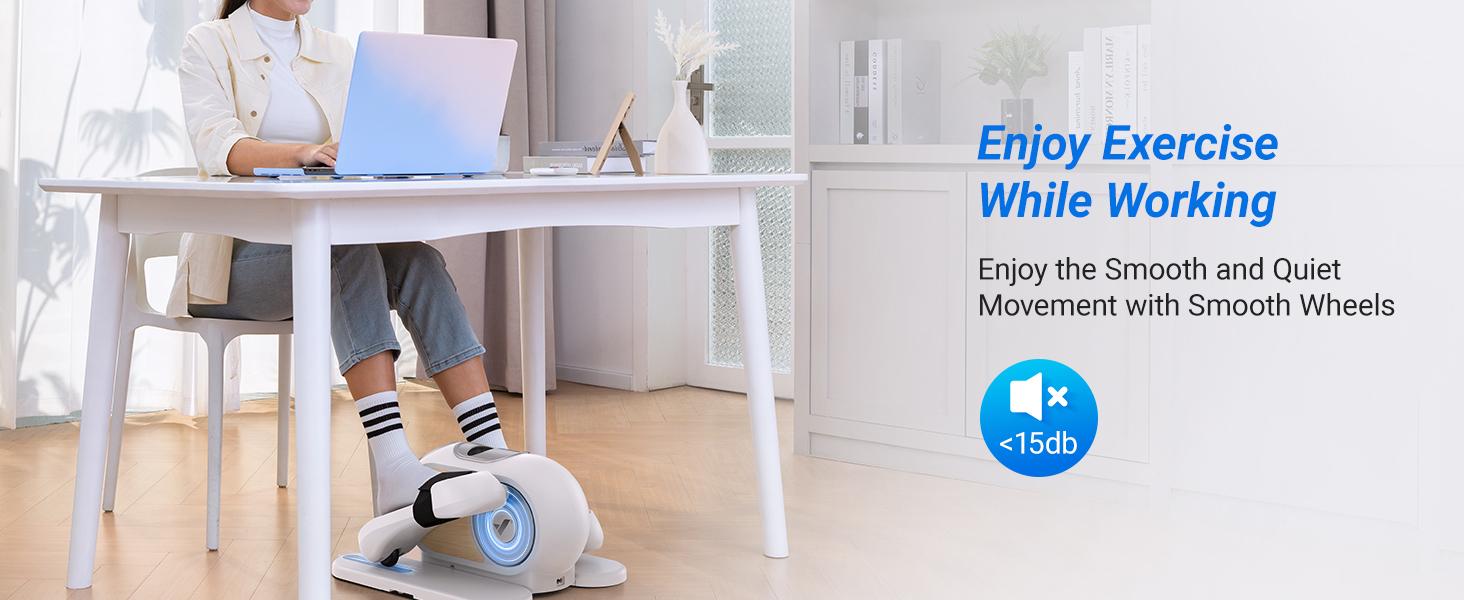 MERACH Under Desk Elliptical Machine Ellipse Leg Exerciser for Seniors 12 Adjustable Speed Quiet & Portable Seated Pedal Remote Control & Non-Slip Pad