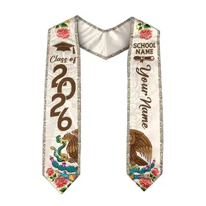 Personalized Mexican Graduation Sash, Mexican Flag Graduation Sash, Mexico Stole, Mexican Graduation Stole 2026, Custom Name & School Stole