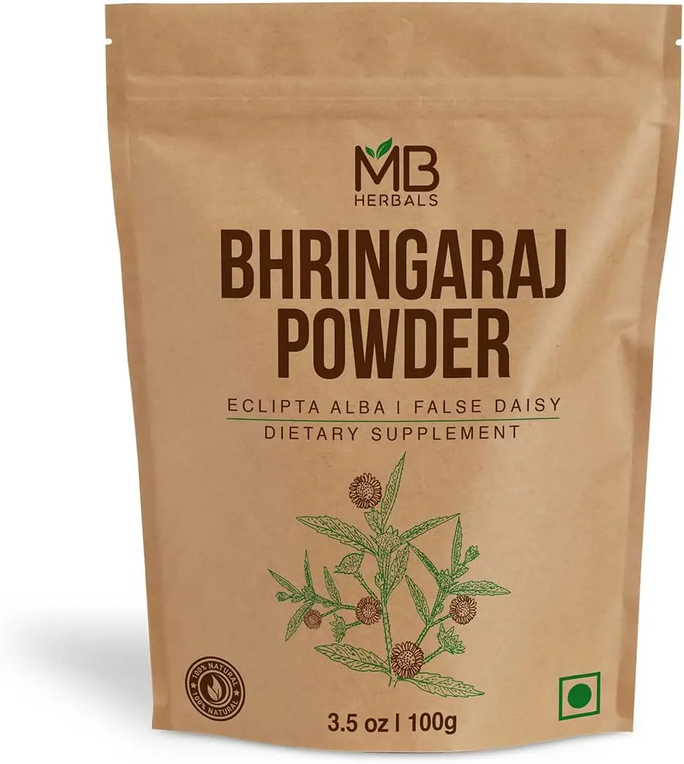 MB Herbals Pure Bhringraj Powder 100 Grams | Pure Bhringaraj Eclipta Alba Powder | Hair Care Healthcare Natural