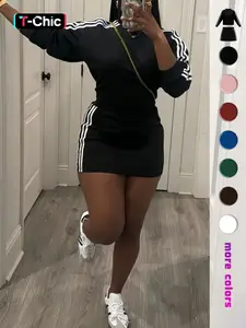 Women's Fitted Sportswear Set, Casual Long Sleeve Sweatshirt & Short Skirt Two-Piece Set for Gym, Workout Sets, Trendy Comfortable Clothing for Everyday Wear