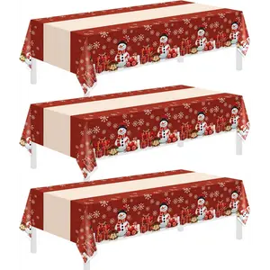 Childom 3 Pack Patriotic Tablecloth,Disposable Plastic Tablecloth 54"x108" Patriotic Decorations,Birthday Party Table Cloth for Kids,Patriotic Themed Party Supplies for Outside,Picnic,Camping,Memorial
