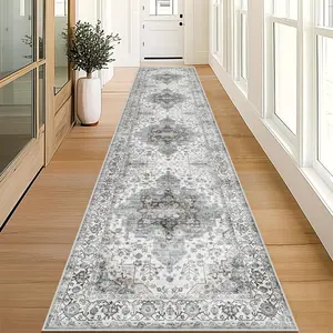 American Bohemian Living Room Corridor Long Carpet, Soft and Comfortable Balcony Entrance Mat, Easy to Maintain and Store, Long Runner Rug, Easy Maintenance Rug