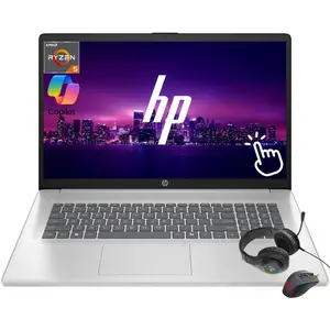 HP 17.3" Business Touchscreen Laptop Computer,8/16/32GB RAM, 256GB/512GB/1TB/2TB SSD, AMD Ryzen 5 7430U (Up to 4.3 Ghz), Windows 11, Numeric Keypad, Silver,w/Accessories
