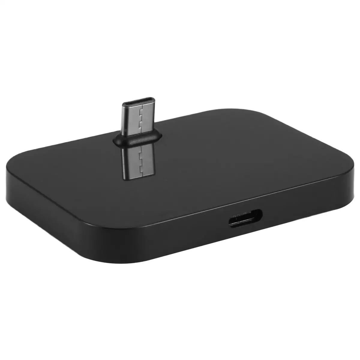 Black Durable Desktop Type-C Charging Docking Station, Smartphone Plug-In Charger Stand Holder for USB-C Devices