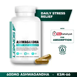 LGXNDS Ashwagandha KSM-66 Capsules | Stress Cortisol and Mood Support | Clarity Reset and Balance | KSM-66 and MaxCatalyst | Vegan Non-GMO Daily Adaptogen Formula
