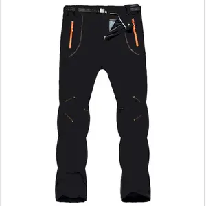 Men’s Softshell Windproof Sports Pants, Fleece-Lined Outdoor Sports Pants, Warm Hiking and Climbing Pants, Lightweight Quick-Dry with Pockets and Zippers, Suitable for Autumn and Winter Wear.