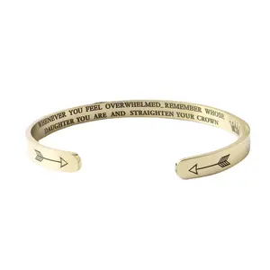 Inspirational Bracelets for Women,Stainless Steel Engraved Personalized Positive Mantra Quote Keep Going Cuff Bangle College Graduation Christmas Gifts for Her