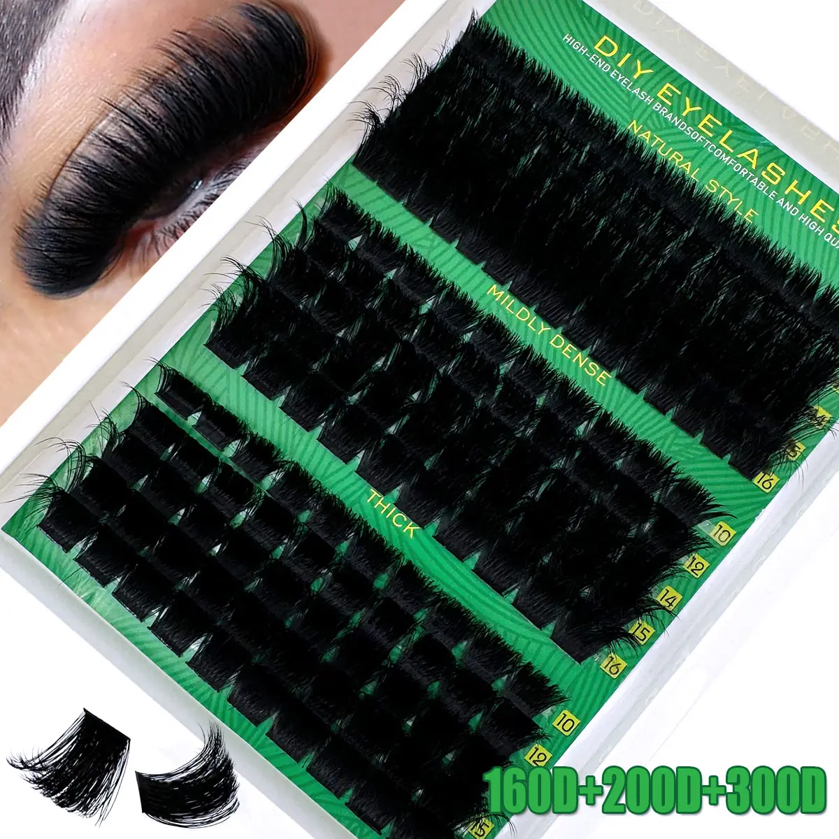 DIY Artificial Mink Eyelashes 40D/50D/60D/80D/100D, D Curl Style 0.07mm Thickness, Mixed Length 10-16mm, Dramatic Volume Eyelash, Dramatic Lash Extensions, Individual False Eyelash, Volumized False Eyelashes