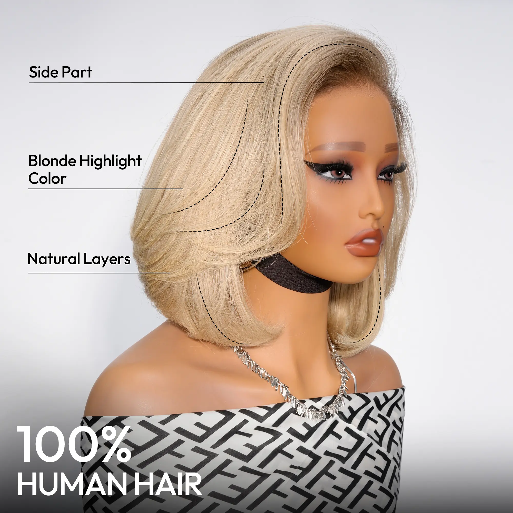 Alipearl Wig Layered Cut Bob Wig Ombre Blonde Pre Cut 13x4 Lace Front Wig Glueless Ready To Go Wig Human Hair 10 Inch Highlight Bob Wig Lace Closure Wig