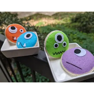 Handmade pretend play monster cookies - kids tea party favorites