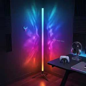 47in LED RGB Floor Lamp Bar, Sound Pickup Ambient Light, Corner Wall Light for Bedroom, E-Sports Room Live Atmosphere Lamp