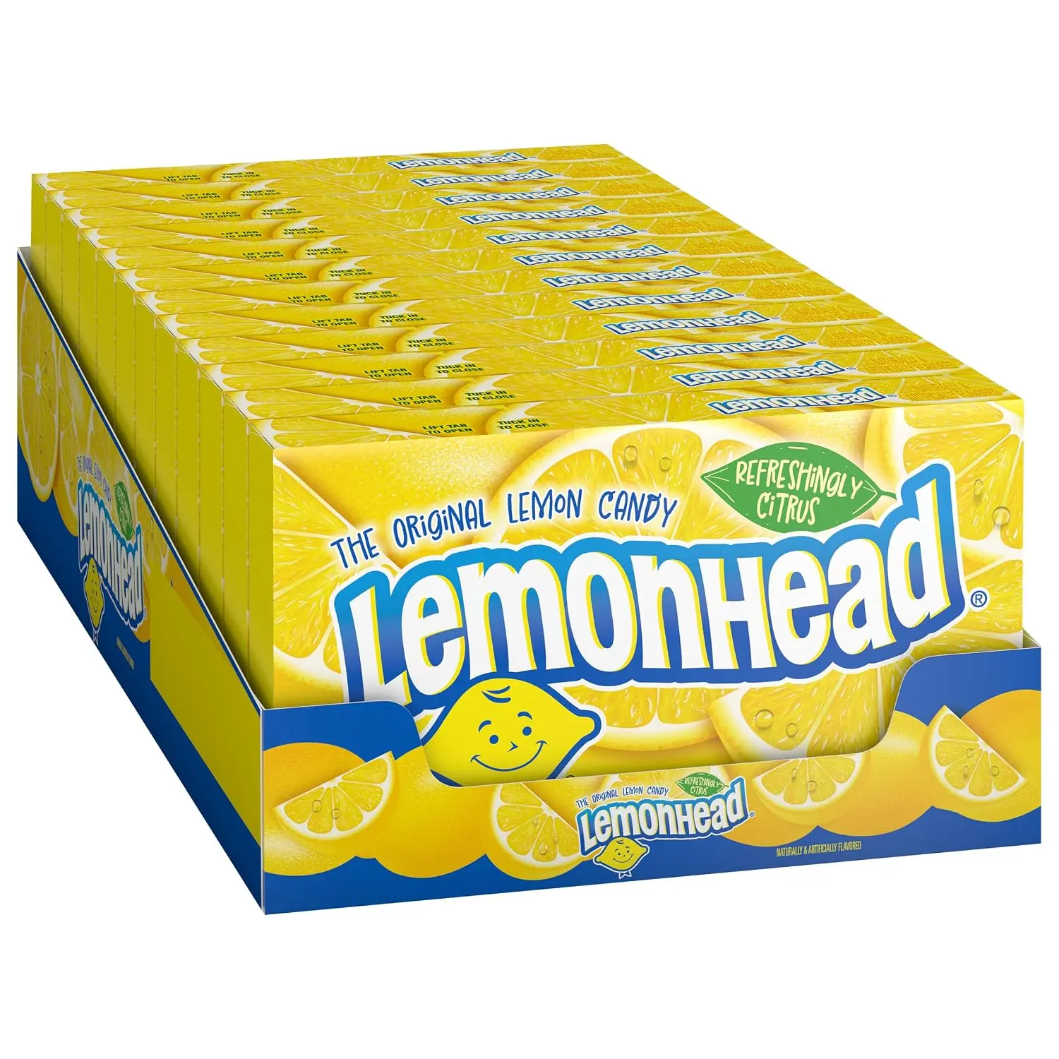 Lemonhead Hard Lemon Candy 5 oz Movie Theater Candy Box Pack of 12