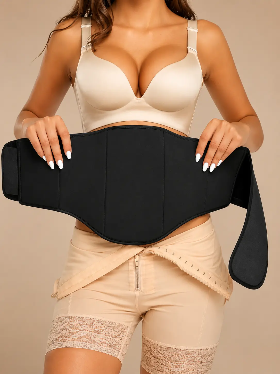 360° Lipo Foam Ab Board Adjustable Compression Waist Support Wrap with Foam Pad for Women