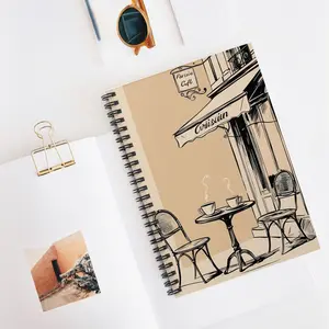 Parisian Spiral Notebook - Ruled Line, Travel Journal, Paris Style Diary, Eiffel Tower Stationery, France Travel Planner
