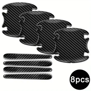 Car Door Bumper Strips Set, Carbon Fiber Texture Protection Pads, Anti-Scratch Stickers, Car Decals for Car Doors, Mirrors, Handles, Motorcycles, Car Accessories