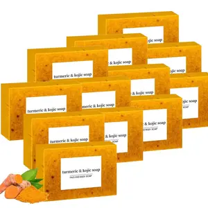 Natural Turmeric Kojic Acid Soap-Handmade Organic Brighteninash & Foaming Bar for Glowing, Even-Toned Skin -Turmeric Soap, Body Cleanser & Skincare Essential- Turmeric Soap,Body Wash,Turmeric Kojic Acid Body Care Producg Body W Cleansing
