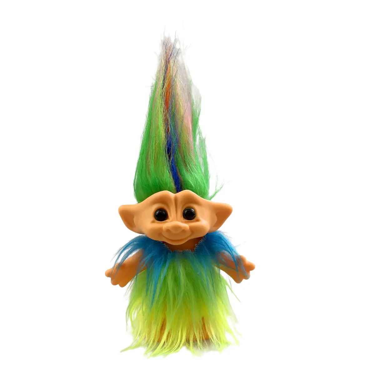 Classic 80s-90s Vintage Rainbow Troll Doll - BPA-Free, Unisex, 3.9" Plastic Body, 7.5" Hair, Fun Play Toy for Hair Styling, Collection, Birthday Gifting