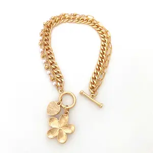 French retro petal bracelet for women, high-end, light luxury, hip-hop personalized jewelry