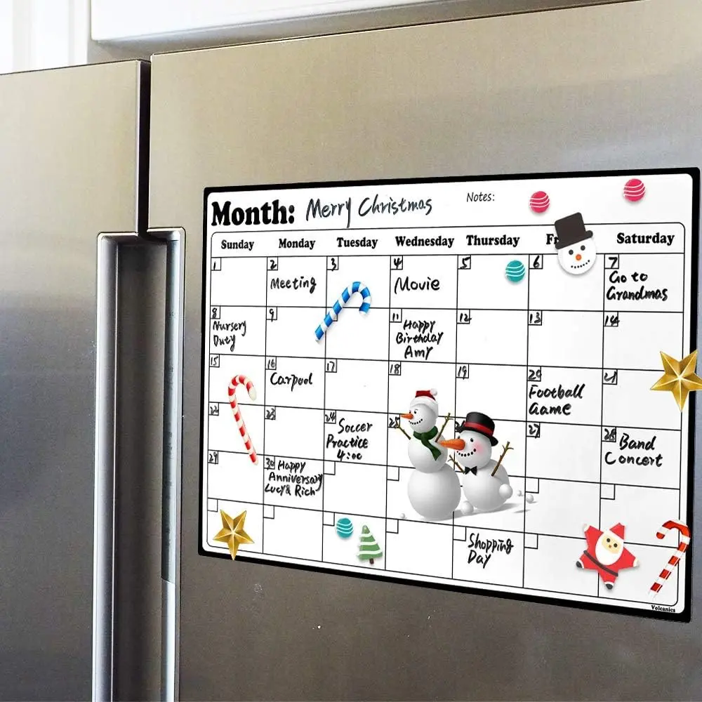 Fridge Calendar  Dry Erase Whiteboard for Refrigerator Planners 11.5 Inches X 14.7 Inches