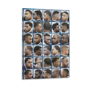 Black Male Haircut Poster Barbershop Poster Salon Hairdressing Poster Decor Print