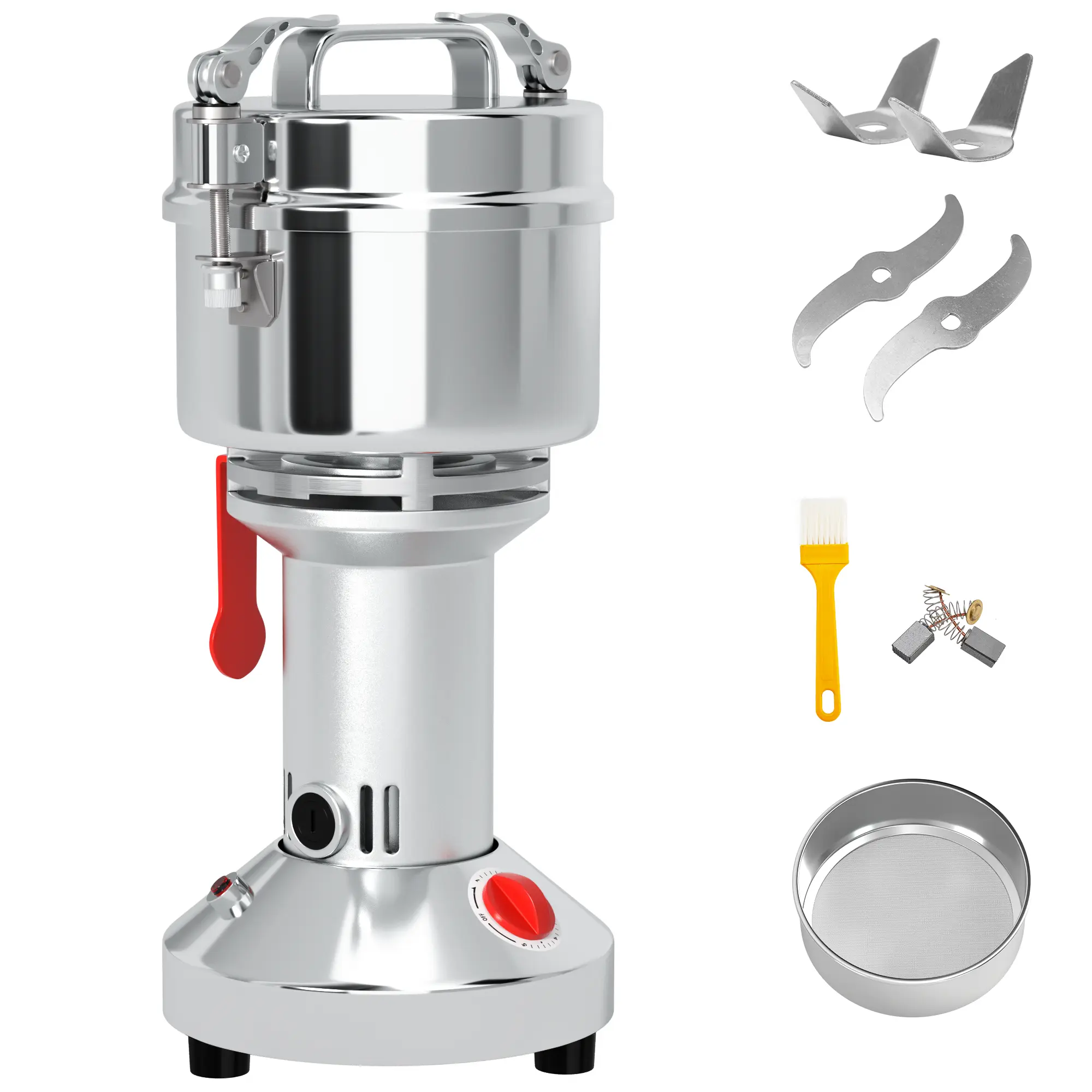 2400W 1.54lbs Electric Grain Herb Grinder, 700g High Speed Durable Cereal Spice Mill Powder Making Machine